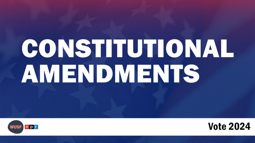 Election image says Constitutional Amendments with a blue background