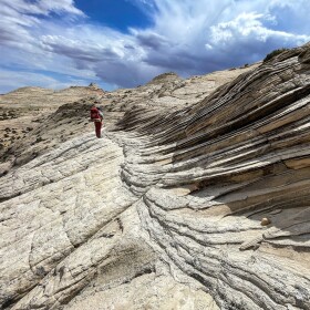A hiker at the Grand Staircase-Escalante Monument. Photo by Stephen Trimble.