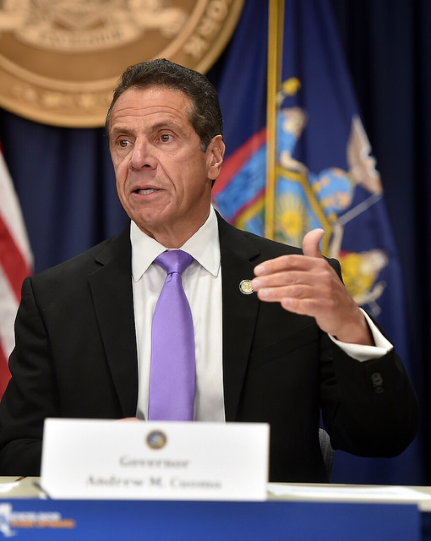 Gov. Andrew Cuomo answered questions about the Tappan Zee Bridge at his office on Sept. 9.