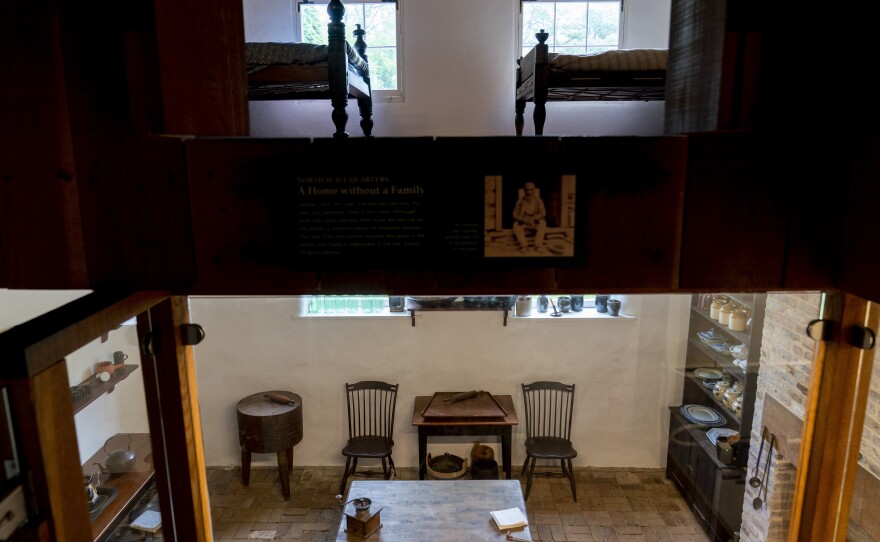 A room in the North Slave Quarters building at Arlington House.