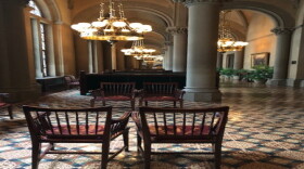 The deserted state Capitol, which is closed to the public, on March 26.