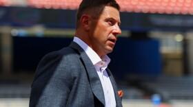 Florida Head Coach Jon Sumrall walks onto Steve Spurrier Field at Ben Hill Griffin stadium before an NCAA college football game against Campbell College,Saturday, Sept. 12,2026, in Gainesville, Fla. (Reagan Bresnahan/ WRUF)