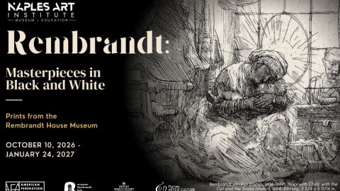 Naples Art Institute Graphic for Rembrandt print show