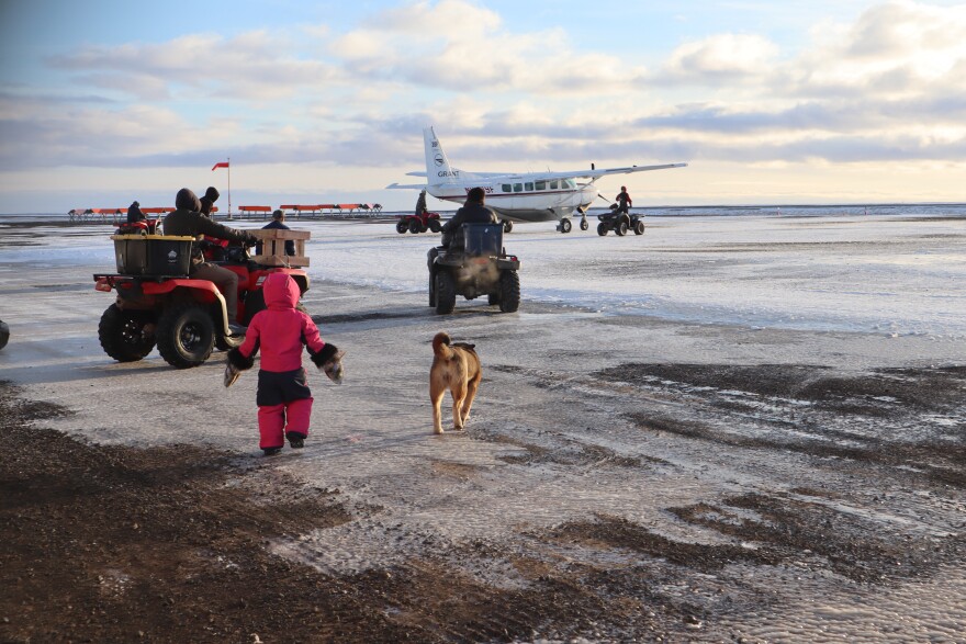 Mertarvik is only accessible by air and sea. Planes are often delayed by bad weather. A new runway in Mertarvik accommodates planes that bring mail, food and everything else people need for daily life in the Bering Sea coastal village.