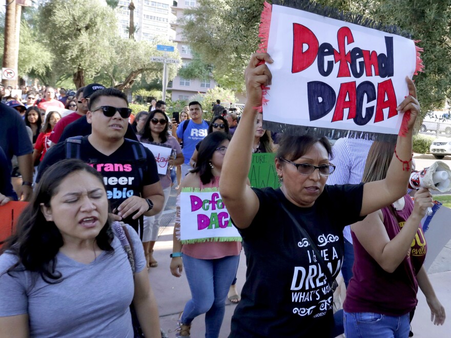 Protesters marched in Washington, D.C., in September in support of the Deferred Action for Childhood Arrivals program.