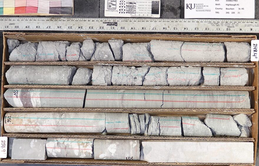 Rock core samples can reveal fractures in various types of underground rock. In Nashville, fractured limestone allows water and soil to move through the rock, making the terrain vulnerable to karst features like caves.