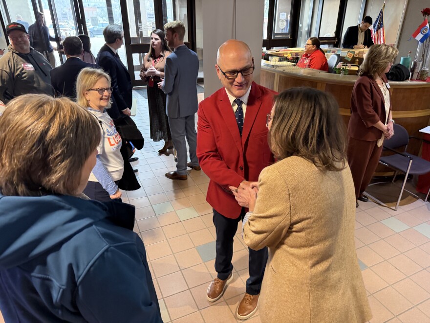 Secretary of State Denny Hoskins welcomes candidates who filed for office on Tuesday in Jefferson City. Hoskins says that a new congressional map lawmakers passed last year is in effect. But a lawsuit is challenging that contention.