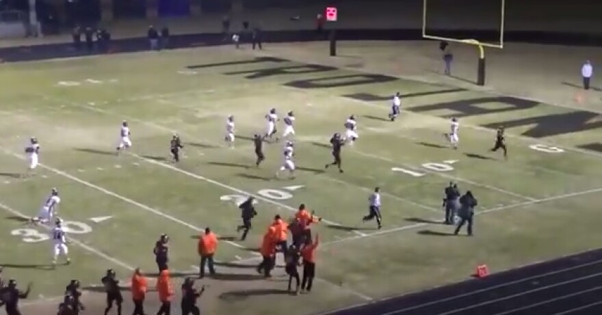 A screen capture from the Nov. 28 Douglass-Locust Grove high school football playoff game that ended in controversy.