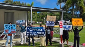 Protesters gathered outside the Governor’s Office on Friday