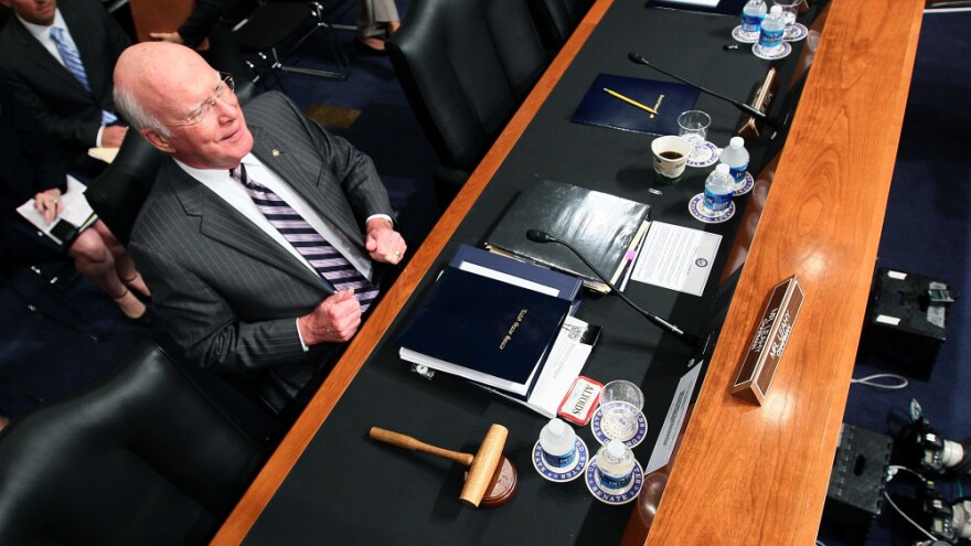 Senate Judiciary Committee Chairman Sen. Patrick Leahy (D-VT)  during the confirmation hearings of Supreme Court nominee Elena Kagan.