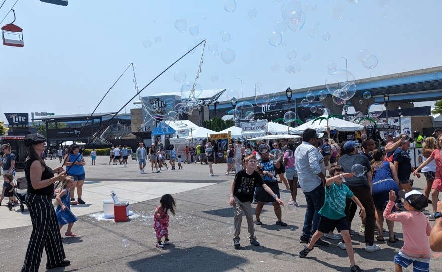 Bubble fun at the Mid-Gate during Children's Fest at Summerfest