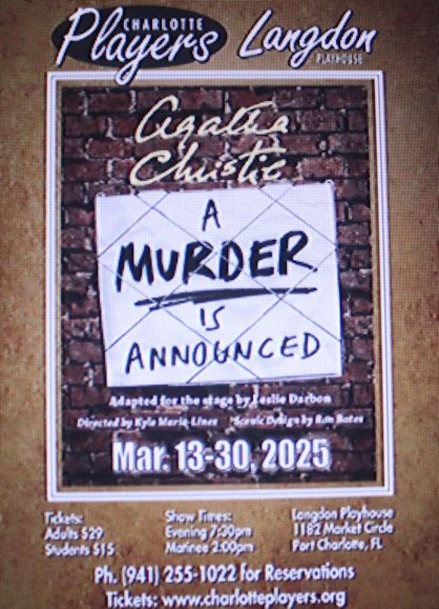 Charlotte Players Poster for 'A Murder Is Announced'