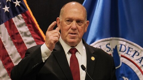 White House border czar Tom Homan holds a news conference at the Bishop Whipple Federal building in Minneapolis in this Feb. 4, 2026, file photo.