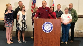 Ron Plush explains the importantance of Smart911 during a press conference at Cincinnati City Hall Tuesday.