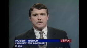 In November 1994, Democrat Rob Burch and incumbent Republican Governor George Voinovich debated such issues as the economy and crime. 