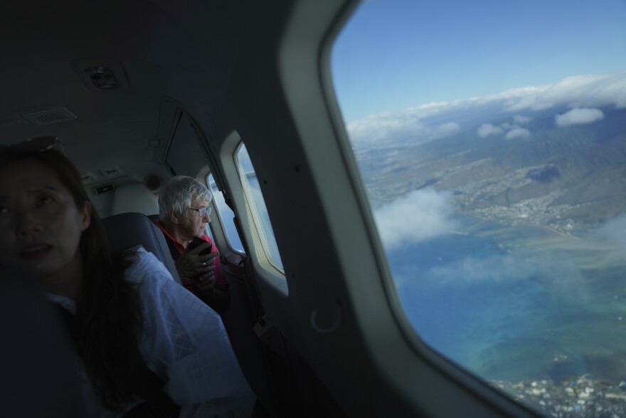 Sister Barbara Jean Wajda of the Sisters of St. Francis of the Neumann Communities looks out the window over Honolulu