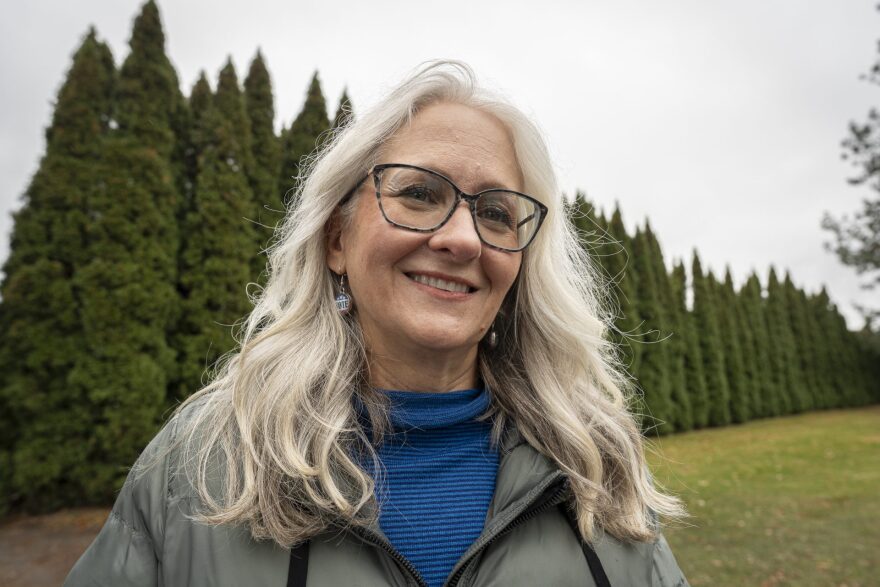 Suzanne Gallus, former homeschool mom-turned public school advocate and local political organizer, at Lakeland High School in Rathdrum on Election Day.