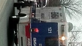 Emergency responders rush to the Court House/Library Plaza