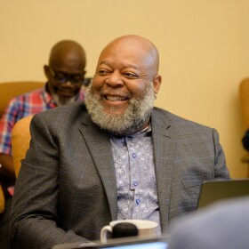 Hugo Hodge Jr., the newly elected chairman of the board of the West Indian Company Limited during a December meeting of the board o directors.