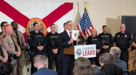 Larry Keefe, executive director of the State Board of Immigration Enforcement, speaking in Tampa on May 12, 2025.