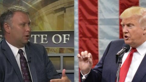Ohio Republican Party chair Matt Borges (left) and President-elect Donald Trump.