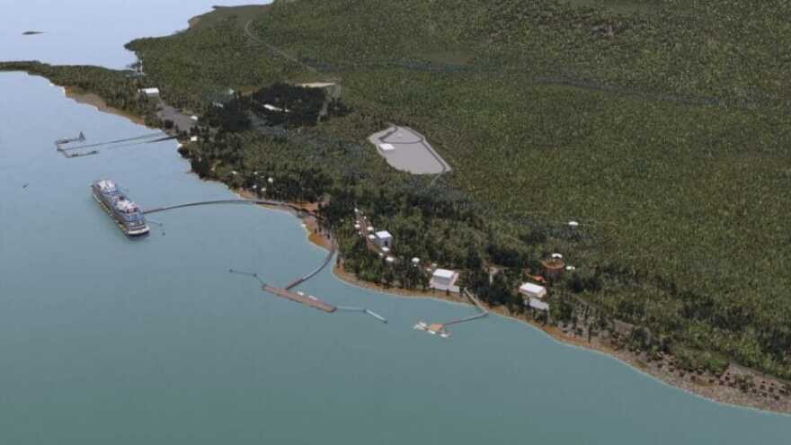 This is a conceptual design of the Goldbelt Aaní port proposed by Goldbelt Incorporated on Douglas Island.