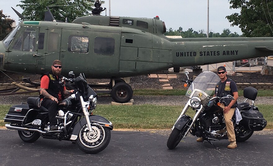 Veterans and motorcyclists Steve Ratcliffe and David Berry. 