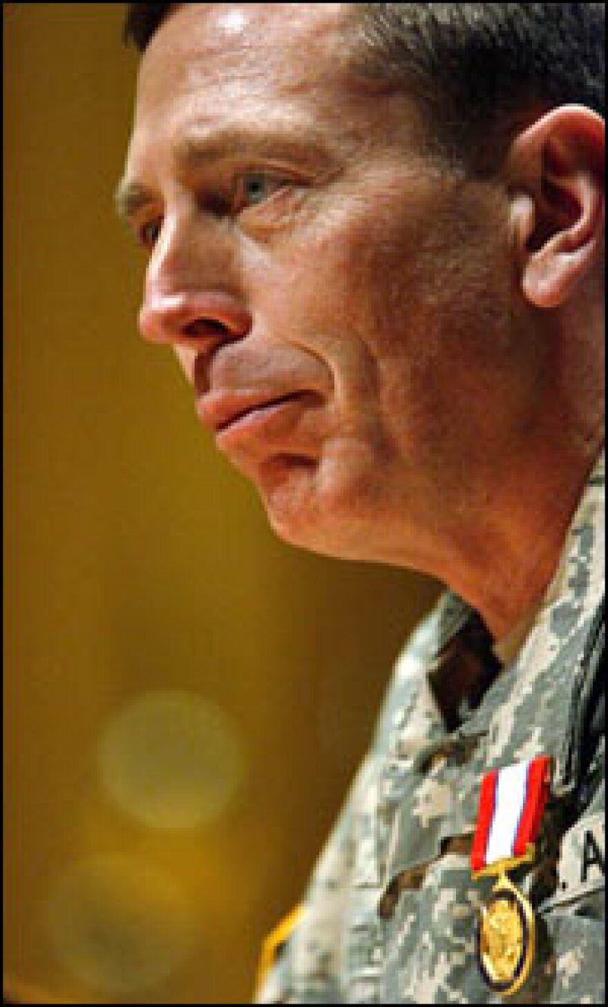 Army Lt. Gen. David Petraeus appears at a departure ceremony held in his honor at Fort Leavenworth, Kan., Feb. 2, 2007.