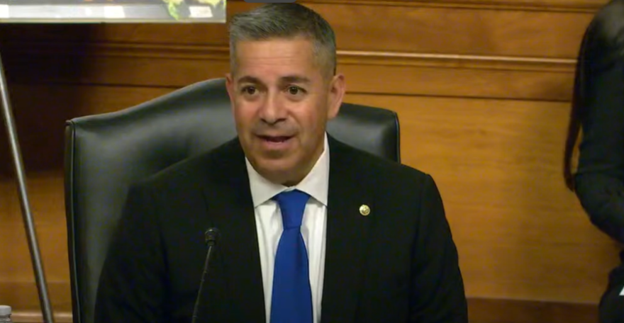 New Mexico U.S. Senator Ben Ray Lujan speaks at a forum in Washington D.C. focusing on proposed federal cuts to food assistance programs, June 4, 2025.