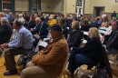 About a hundred people came to the second hearing on Rabbi Benny Rapoport's plans to build 12 cabins on his 21-acre property for religious use. The cabins would allow Jews living in Northeast Pennsylvania to stay for a few nights at the Chabad of the Abingtons for religious events.