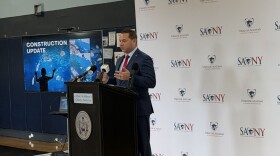 Onondaga County Executive Ryan McMahon announces the name of the county's aquarium.