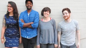 Local Seattle comedians Anica Cihla, Abraham Tadesse, Christan Leonard and Billy Anderson outside Jai Thai on Capitol Hill.