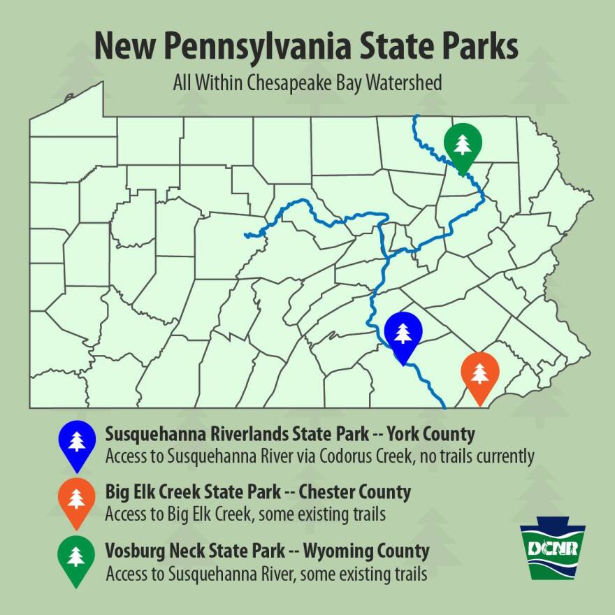 State map details new state parks announced on Sept. 27.