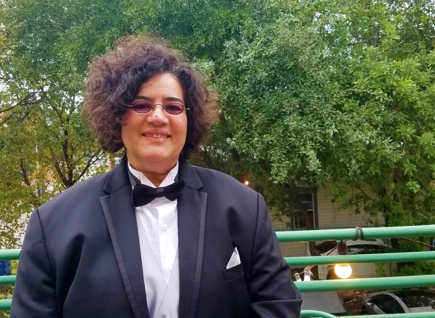 Composer, musician, and poet Lourdes Pérez. She's the creator of the book/CD collection, "Still Here: Homenaje al Westside de San Antonio."