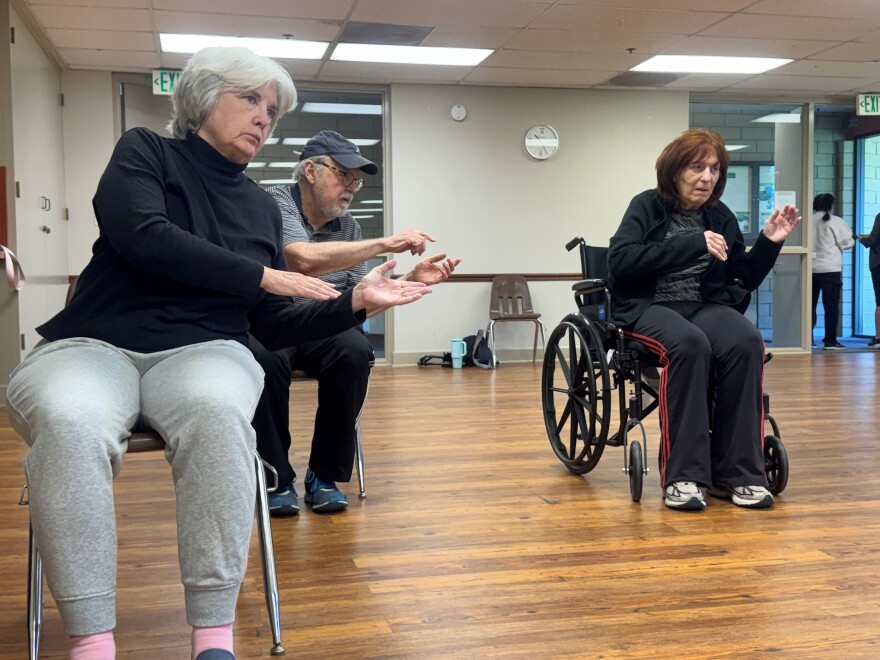 The class is attended by those with Parkinson's and those who love and care for them