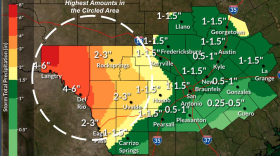 Rainfall totals expected from Monday night through Thursday night