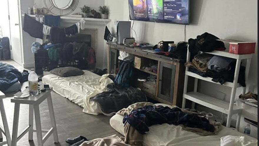 Inside the one-bedroom apartment the 12 J-1 visa workers were sharing before moving out in February.