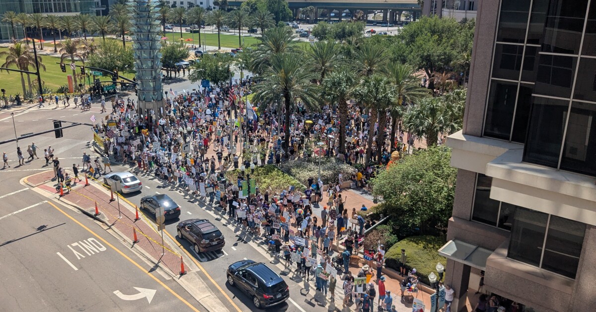 No Kings rallies in Central Florida draw large crowds