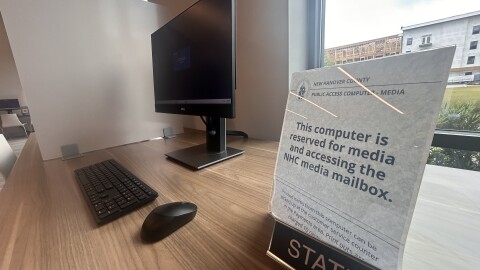 The public email terminal in the lobby of the New Hanover County government center is alive and well. Other local terminals, not so much.