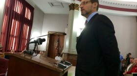 Dave Peacock of the St. Louis stadium task force testifies on Thursday before the Board of Aldermen's Ways and Means Committee.