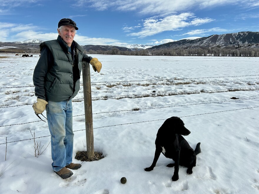 Jay Fetcher poses on his ranch in northwest Colorado on Feb. 9. Low snowpack is adding pressure to negotiations on how to conserve the dwindling Colorado River.