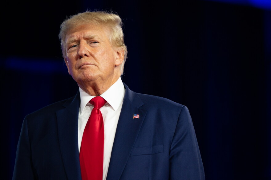 Former U.S. President Donald Trump speaks at the Conservative Political Action Conference (CPAC) at the Hilton Anatole on Aug. 06 in Dallas, Texas.