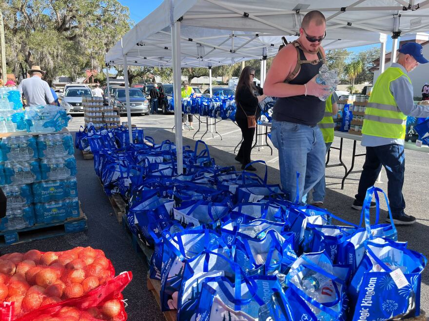 A distribution site at Conway First Baptist church feeds about 500 families per event.