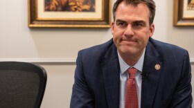 Gov. Kevin Stitt, shown in an interview in March, raised $5.8 million and loaned himself $5 million for his campaign before the Nov. 6 election last year. He has continued to pull in significant donations since.