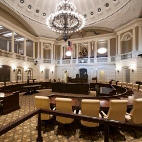 The Massachusetts Senate chamber.