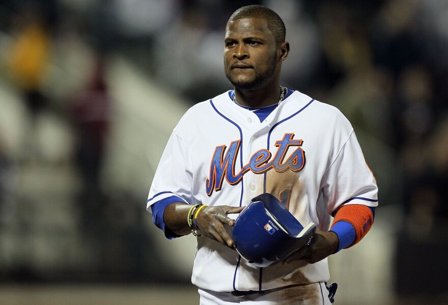 Luis Castillo, then infielder for the New York Mets, seem during a 2010 game. He has been implicated in a massive drug trafficking bust in the Dominican Republic.