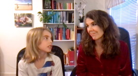 Immunocompromised parent Marney White (right) and her son Lane Mayville were interviewed virtually in December 2021.