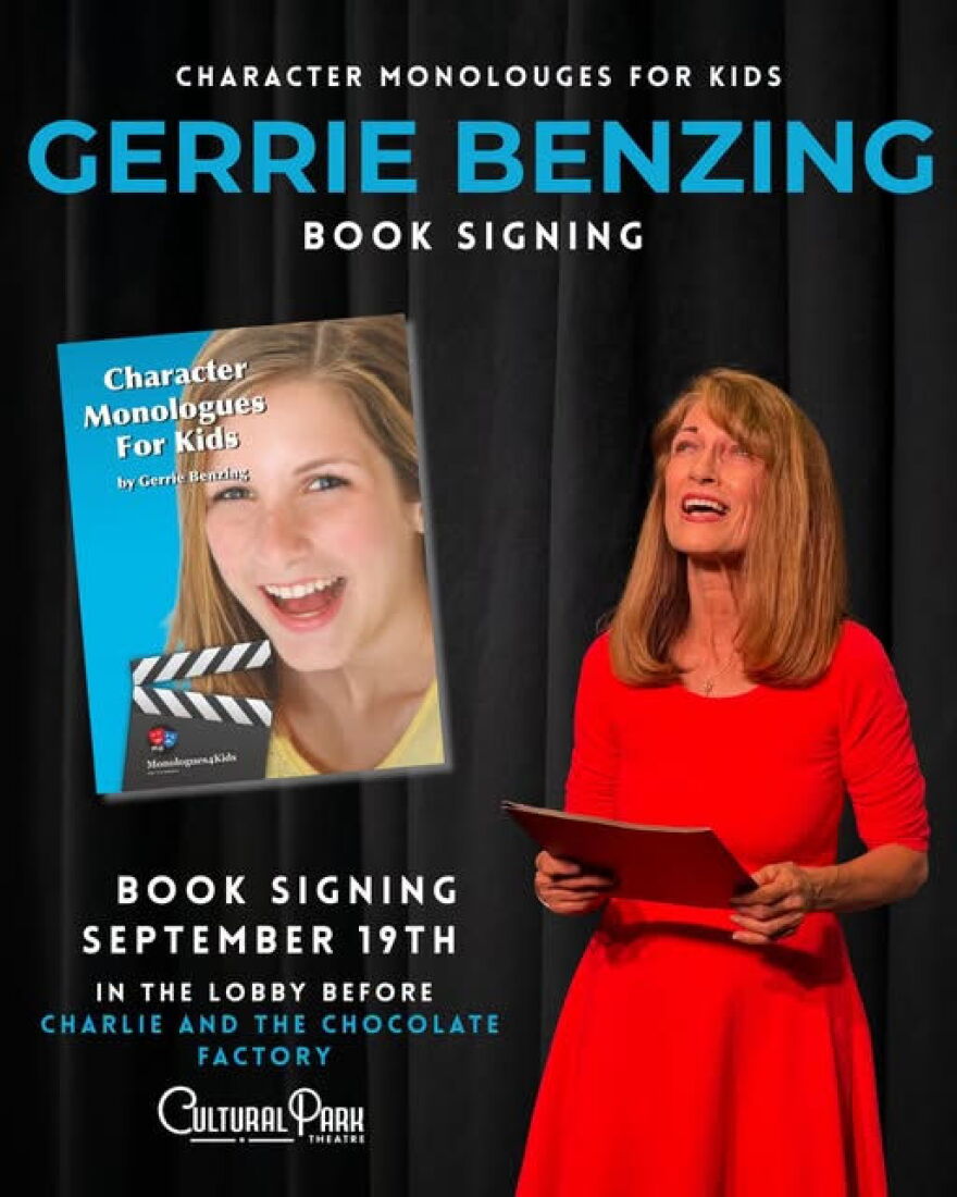 Poster for Gerrie Benzing book signing at Cultural Park Theatre.