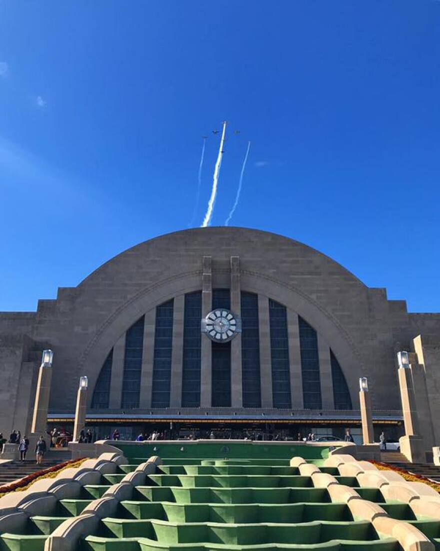 The restored Union Terminal fountain and clock now welcome visitors to the Cincinnati Museum Center, which reopens to the public this Saturday.
