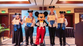 The four graduates of Project SEARCH in partnership with Aulani, a Disney Resort and Spa, on Oʻahu. From left: Sophia Everett, Kaleb Couperthwaite, Theodore Clark and